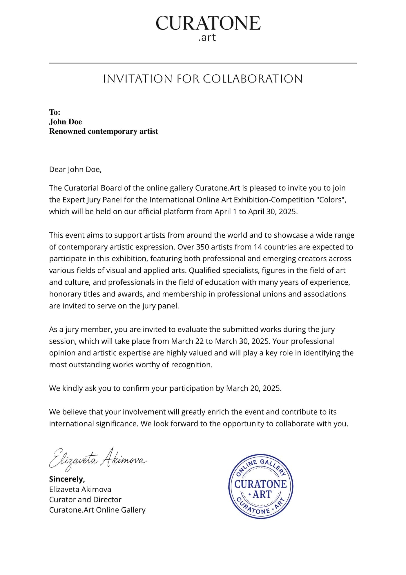 Invitation for collaboration